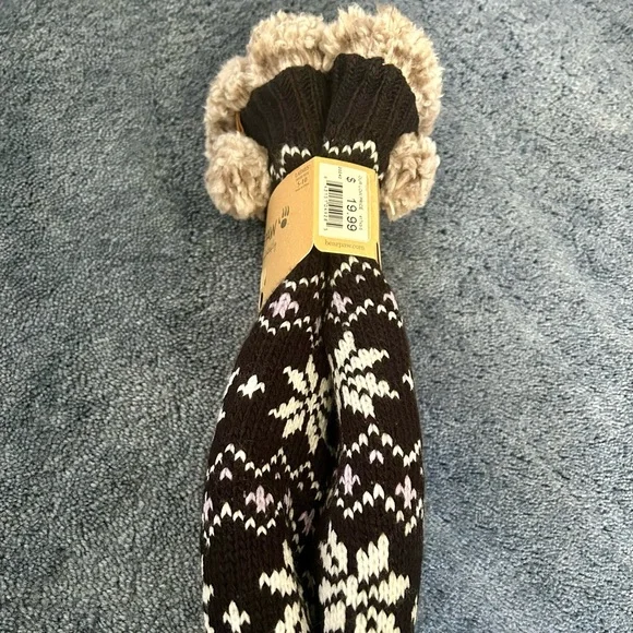 NWT Bearpaw Faux Shearling Lined Slipper Socks Ladies' Shoe Size 5-10 - Picture 3 of 10